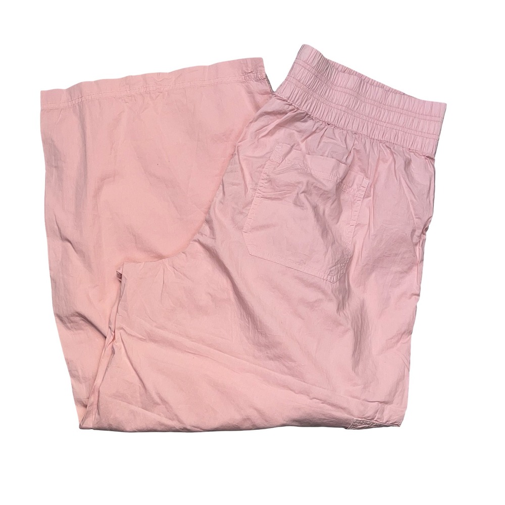Aerie NWT Women's Cargo Pants Pink Wide Leg Cotton Casual Gorpcore XL Short